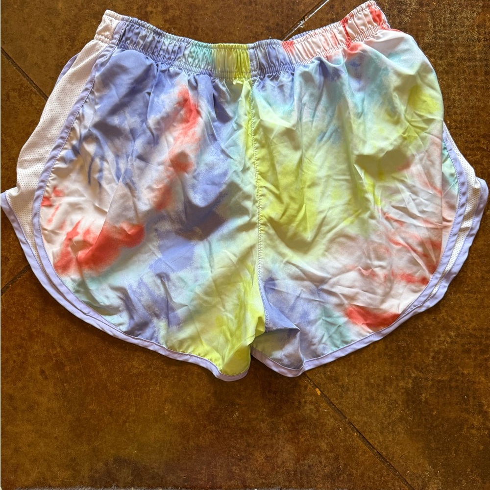 Nike Women's Tie-Dye Athletic Shorts - Blue, Red, Yellow